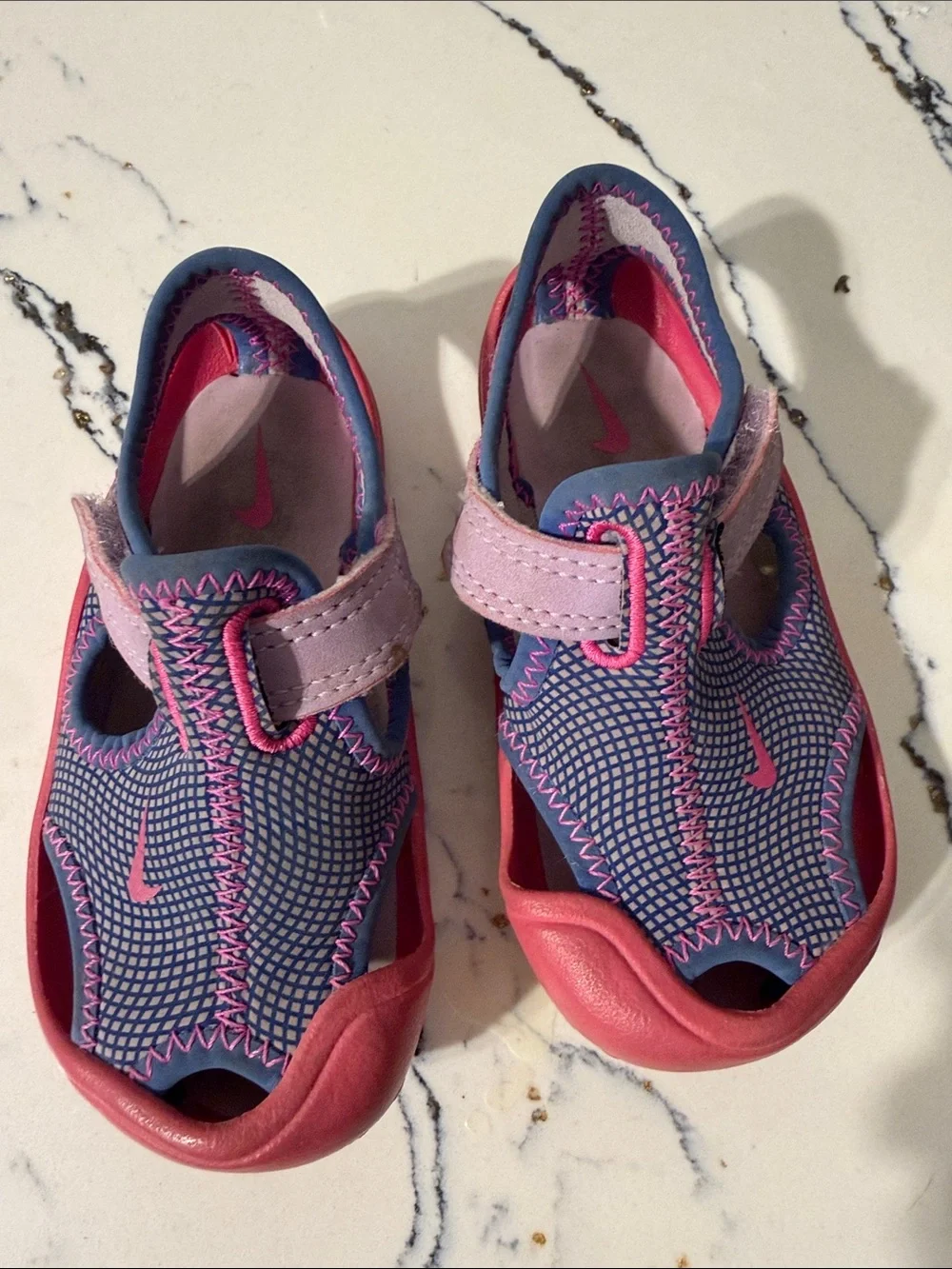 Nike Girls Pink and Purple Water-Ready Sandals